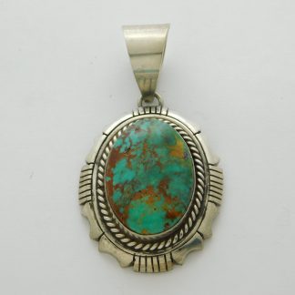 Ted Edsitty Navajo Turquoise and Sterling Silver Pendant