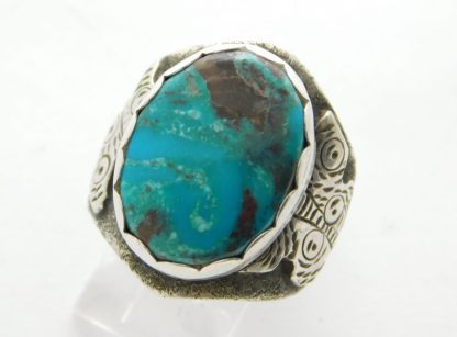 Adam Ramirez Ute / Acoma Pueblo Bisbee Turquoise and Sterling Silver Butterfly Ring