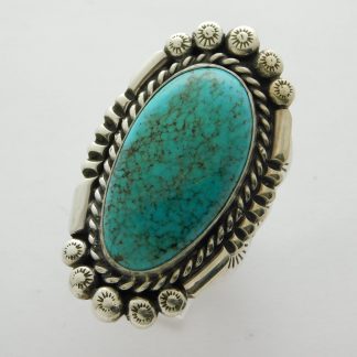 MARK CONTRERAS Tucson Hispanic Turquoise and Sterling Silver Ring Size 9-1/2
