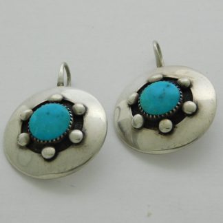Frank Patania Sr. Thunderbird Shop Turquoise and Sterling Silver Earrings