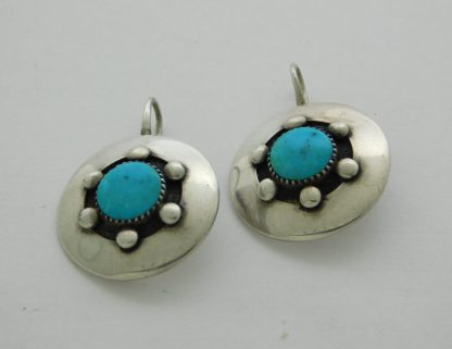 Frank Patania Sr. Thunderbird Shop Turquoise and Sterling Silver Earrings