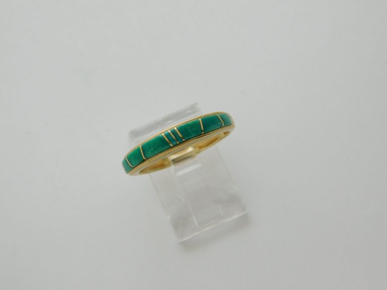 Calvin Begay Gold and Turquoise Ring