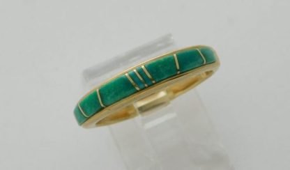 Calvin Begay Gold and Turquoise Ring