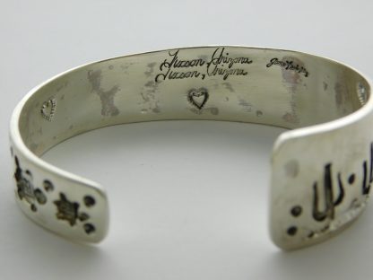 Rear view of James Fendenheim Tohono O'odham Cactus and Turtle Sterling Silver Bracelet