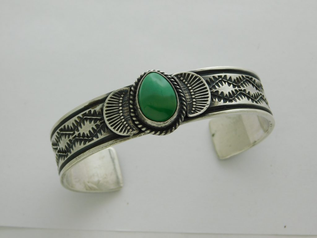 SUNSHINE REEVES Navajo ROYSTON TURQUOISE and Sterling Silver Bracelet Size  6-3/4