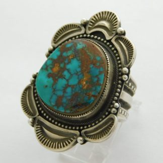 Sammie Kescoli Begay Navajo Pilot Mountain Turquoise and Sterling Silver Ring