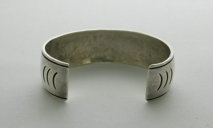 Rear view of Tom Billy Navajo Geometric Design Sterling Silver Bracelet