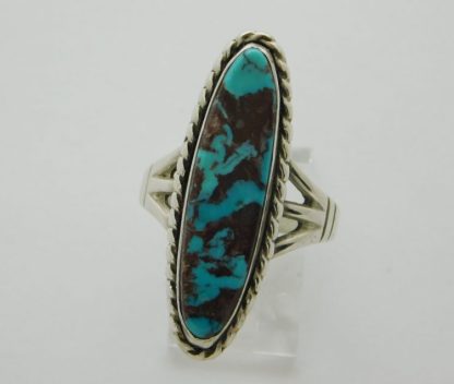 Bisbee Turquoise Split Shank Sterling Silver Ring