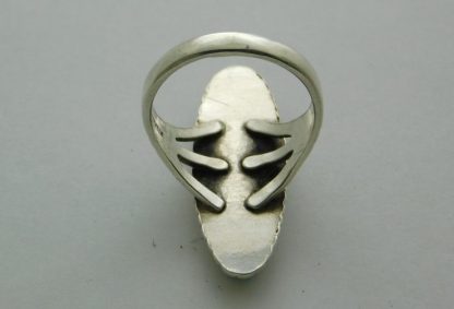 Rear view of Bisbee Turquoise Split Shank Sterling Silver Ring