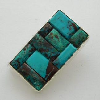 ERIKA JUZWIAK Anglo BISBEE TURQUOISE Cobblestone and Sterling Silver Pendant 15.3 Grams