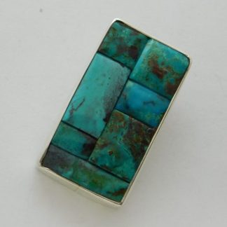 ERIKA JUZWIAK Anglo BISBEE TURQUOISE Cobblestone and Sterling Silver Pendant