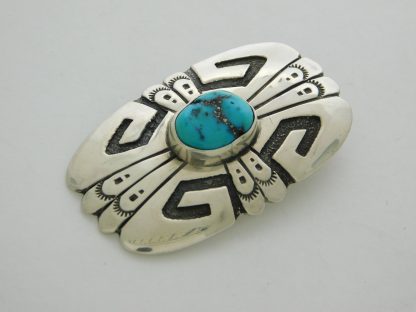 Tommy Singer Navajo Kingman Turquoise and Sterling Silver Pendant