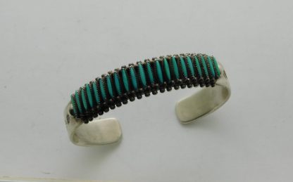 Bryant Waatsa Jr. Zuni Turquoise Needlepoint Sterling Silver Bracelet