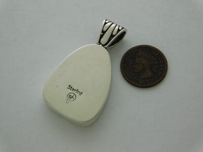 Rear view of Bisbee Turquoise & Half Host Sterling Silver Pendant