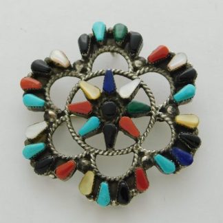 Vera Halusewa Zuni Multi Color Stone Cluster Pin