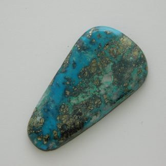 MORENCI TURQUOISE CABOCHON with Pyrite and Quartz Inclusions 43.5 Carats