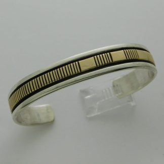 Bruce Morgan Navajo 14kt. Gold and Sterling Silver Bracelet 27.9 Gram