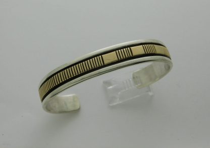 Bruce Morgan Navajo 14kt. Gold and Sterling Silver Bracelet 27.9 Gram