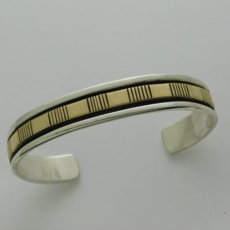 Bruce Morgan Navajo 14kt. Gold and Sterling Silver Bracelet 27.2 Gram