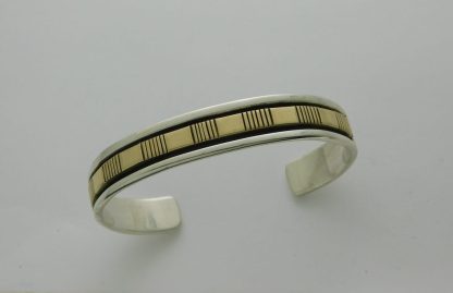 Bruce Morgan Navajo 14kt. Gold and Sterling Silver Bracelet 27.2 Gram