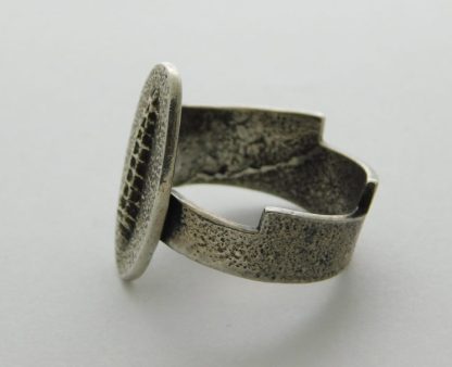 Side view of ANTHONY LOVATO Santo Domingo Pueblo Sterling Silver Corn Ring Size 10-1/2