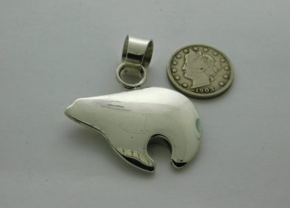 Reverse view of ARTIE YELLOWHORSE Navajo Sterling Silver and 14kt. Gold Bear Pendant