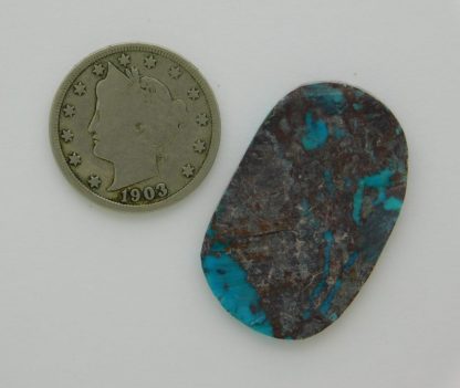 Rear view of BISBEE TURQUOISE Slab 19 carats