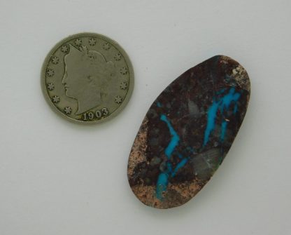 Rear view of BISBEE TURQUOISE Oval Slab 32 Carats