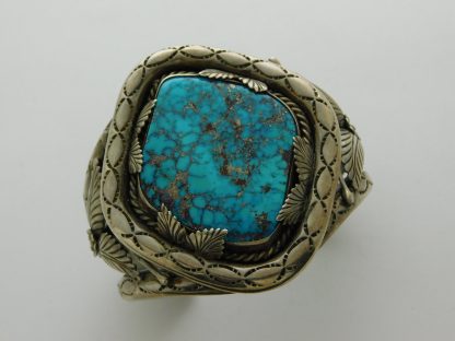 Alice Platero Navajo Morenci Turquoise and Sterling Bracelet