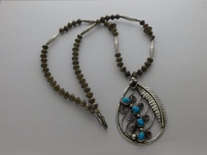 Jefferson James Navajo Sleeping Beauty Turquoise and Sterling Silver Necklace