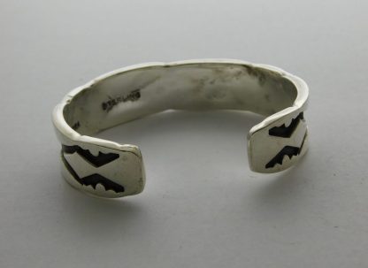 Rear view of Nora Tahe Navajo Sterling Silver Bracelet