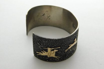 Side view of Michael Little Lakota-Sioux Silver & Gold Bracelet