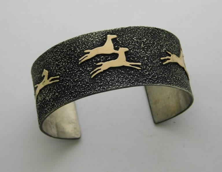 Michael Little Lakota-Sioux Silver & Gold Bracelet