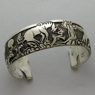 LLOYD BECENTI Navajo Sterling Silver Horse Bracelet