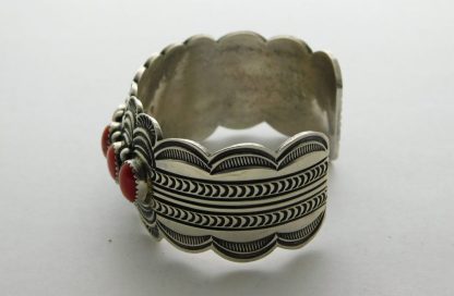 Side view of A. Blackgoat Coral & Sterling Bracelet