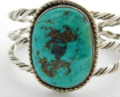 Blue Diamond Turquoise with black Chert Nevada