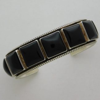 Herbert Cayatineto Navajo Silver & Onyx Bracelet
