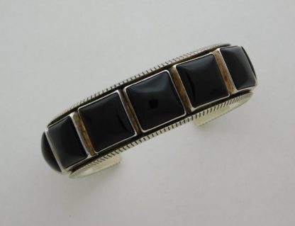 Herbert Cayatineto Navajo Silver & Onyx Bracelet