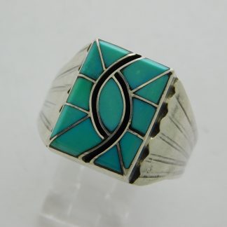 NORMAN LEE Zuni Hummingbird Turquoise & Sterling Silver Ring