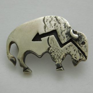 Ervin Hoskie Sterling Silver Buffalo Pin