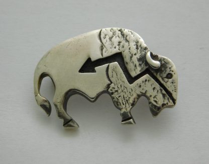 Ervin Hoskie Sterling Silver Buffalo Pin