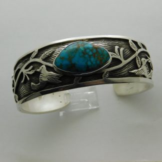 Adam Ramirez Ute / Acoma Pueblo Turquoise Hummingbird Bracelet