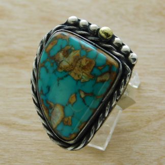 Ryan Horbach Royston Turquoise + Gold Ring