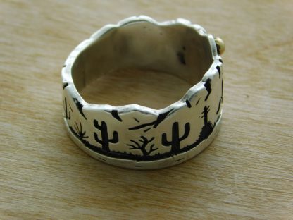 Side view Rick Manuel Tohono O'odham Mountain edge desert Ring