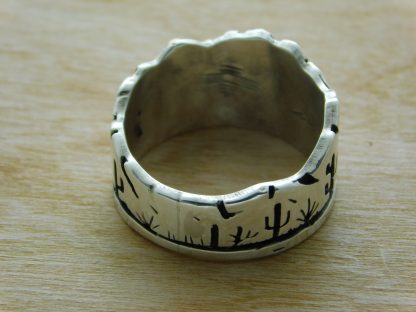 Rear view Rick Manuel Tohono O'odham Mountain edge desert Ring