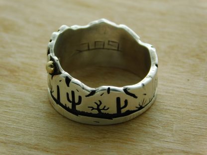 Side view Rick Manuel Tohono O'odham Mountain edge desert Ring