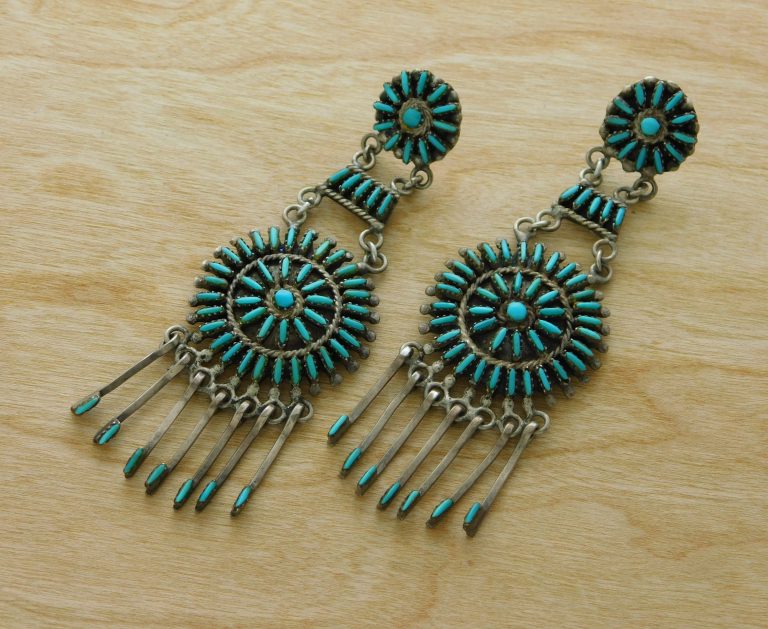 Zuni Needlepoint Chandelier Earrings