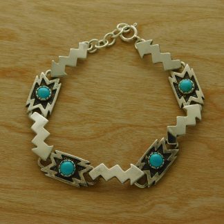 Shube Manufacturing Inc. Sterling Silver & Turquoise Bracelet