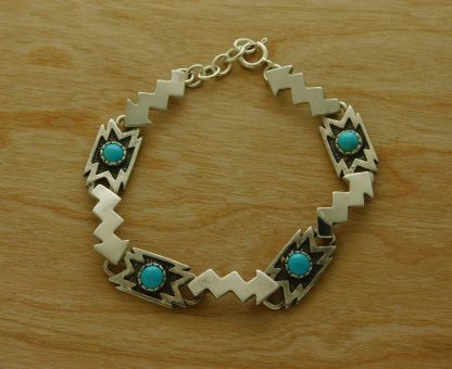 Shube Manufacturing Inc. Sterling Silver & Turquoise Bracelet