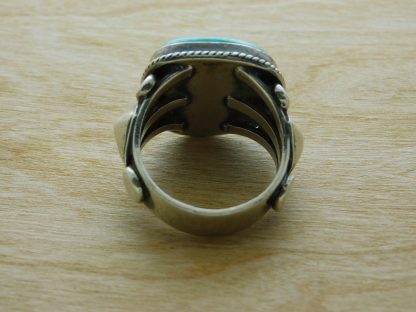 Rear view of RDY Navajo Blue Diamond Turquoise Ring